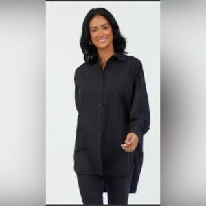 **Suzy D ** London Black O/S  Long Button down Shirt.